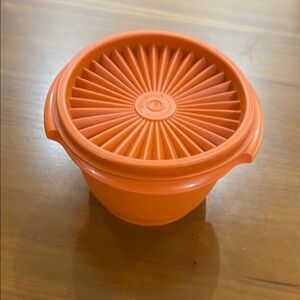 Vintage Tupperware heritage Radiant Orange Container with Lid.